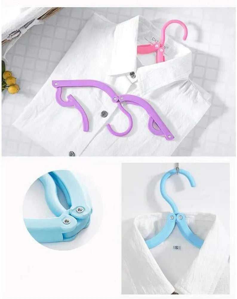 Folding Clothes Hangers with Slots – Pack of 10 Durable ( Random Colour ) - NextGenzVolt
