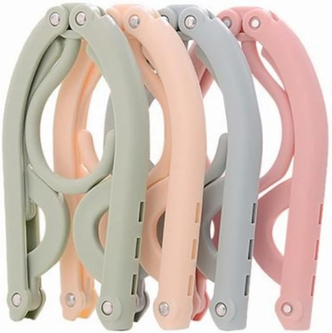 Folding Clothes Hangers with Slots – Pack of 10 Durable ( Random Colour ) - NextGenzVolt