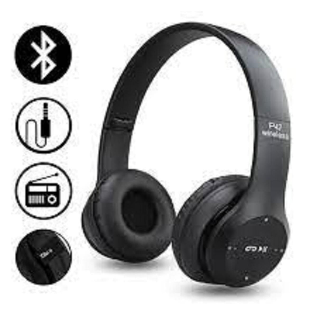 Experience Superior Sound with P47 Wireless Headphones - Bluetooth Foldable Headset for Music, Calls & More