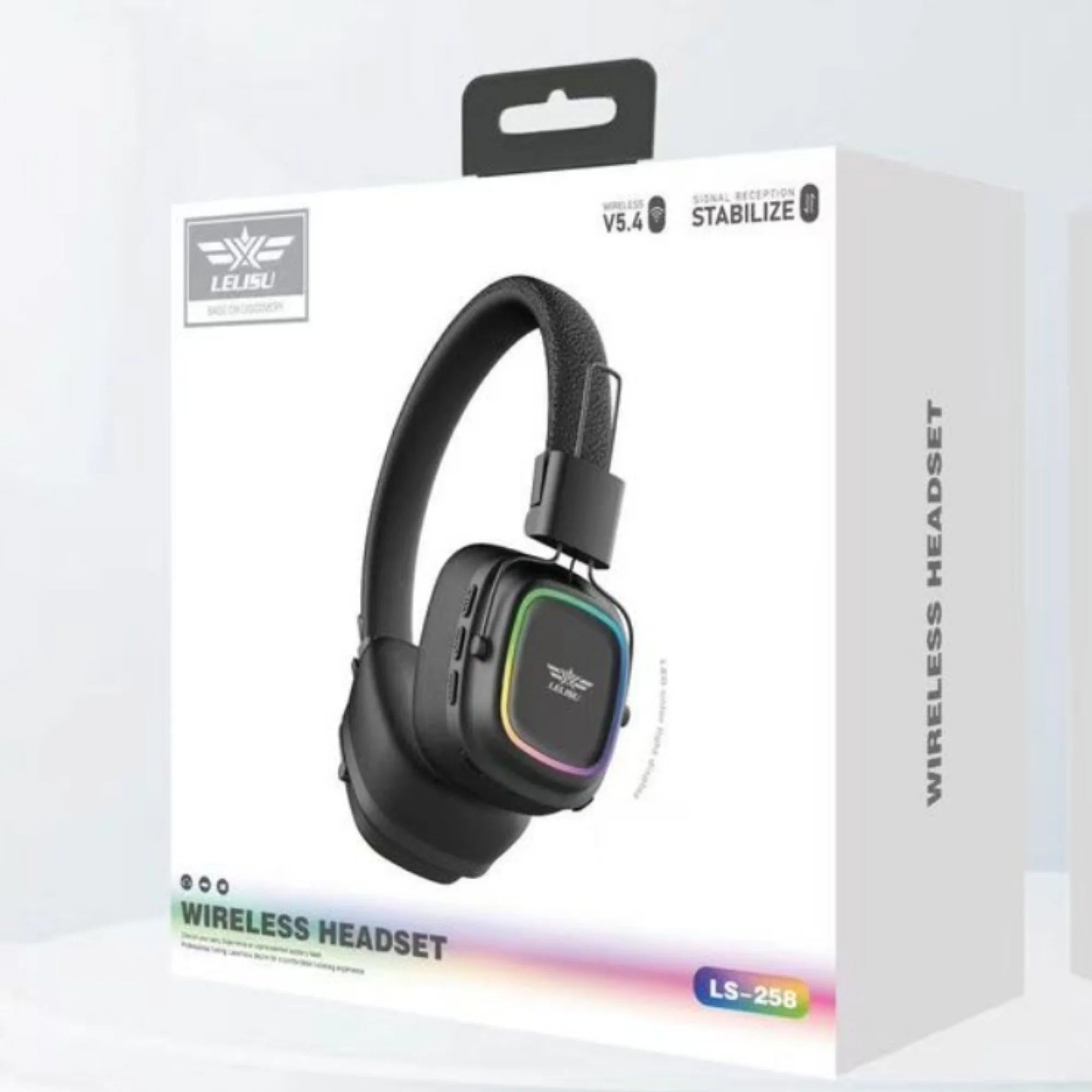 Lelisu LS-258 Wireless Stereo Headphones | Bluetooth 5.4 Over-Ear Headset with Type-C Charging & LED Lights - NextGenzVolt