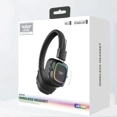 Lelisu LS-258 Wireless Stereo Headphones | Bluetooth 5.4 Over-Ear Headset with Type-C Charging & LED Lights - NextGenzVolt