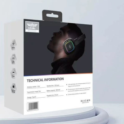 Lelisu LS-258 Wireless Stereo Headphones | Bluetooth 5.4 Over-Ear Headset with Type-C Charging & LED Lights - NextGenzVolt