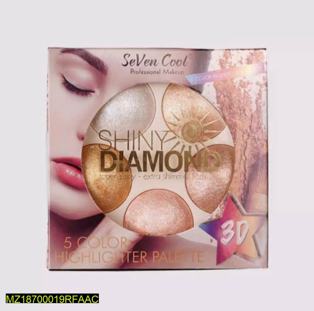 Seven Cool Highlighter Palette 5 Color Shimmer