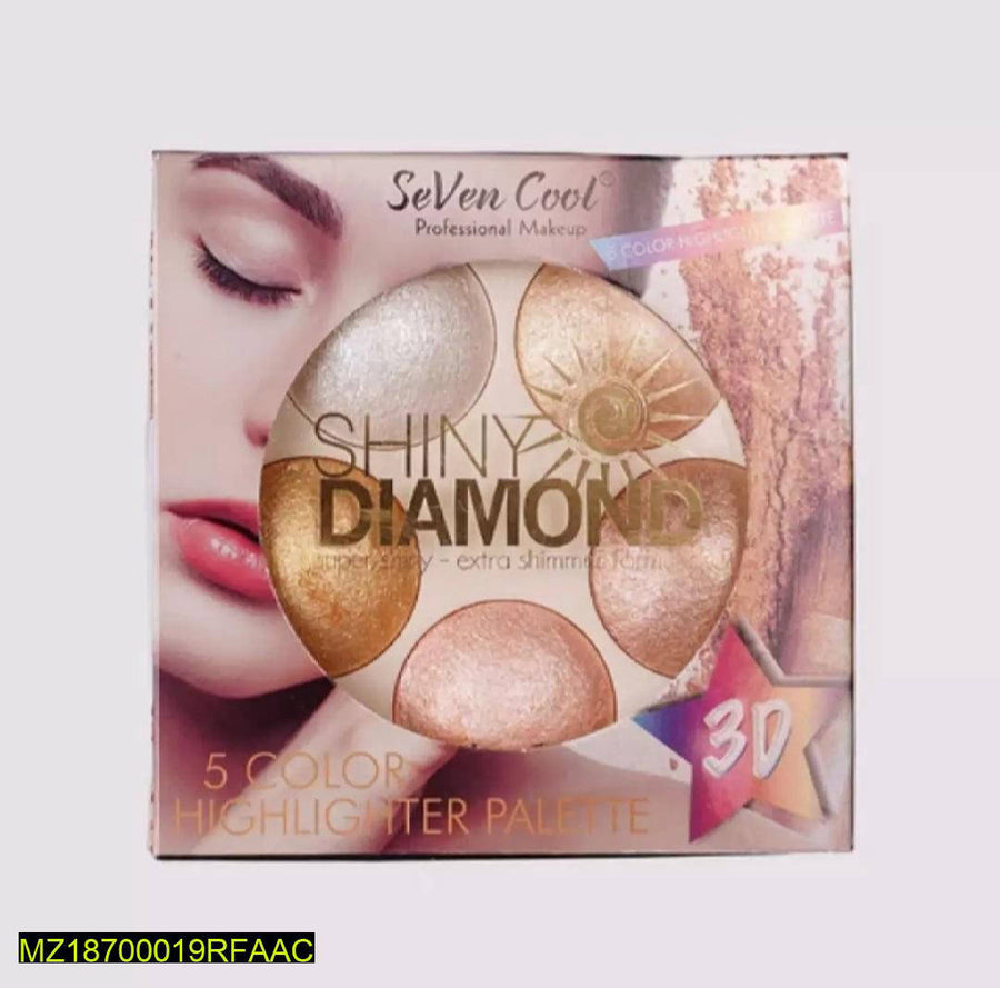 Seven Cool Highlighter Palette 5 Color Shimmer