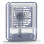 Portable USB Air Cooler Fan – 3-Speed, Mist Spray, Rechargeable | Random Color
