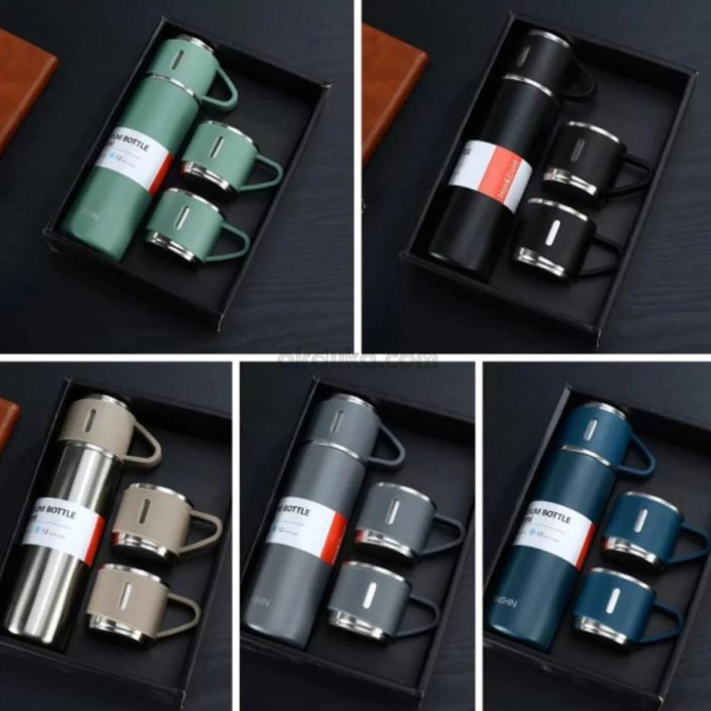 3 Cup 500ML Double-Layer Stainless Steel Vacuum Flask Set | Hot & Cold | Travel Thermos - NextGenzVolt