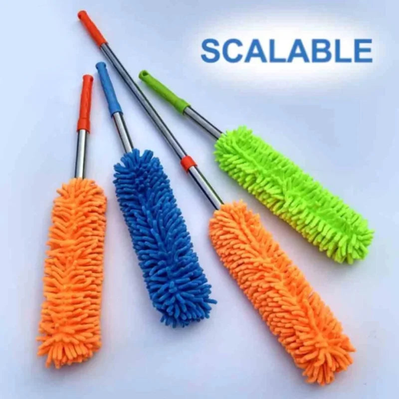 Flexible Micro-Fiber Duster With Telescopic Stainless Steel Handle | Fan & Home Cleaning | Random Colors - NextGenzVolt