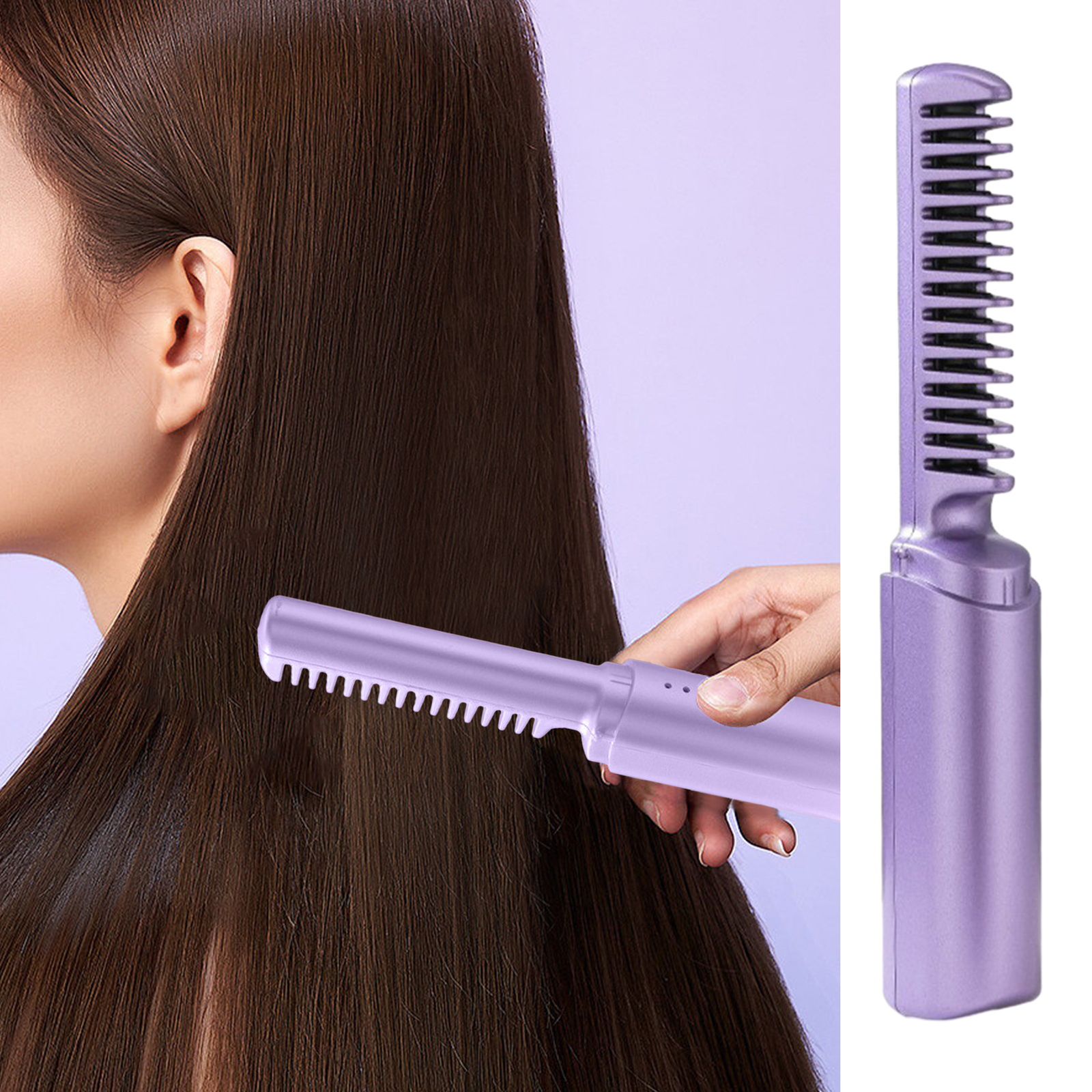 2 in 1 Rechargeable Hair Styling Brush, Straightener, Curler - NextGenzVolt