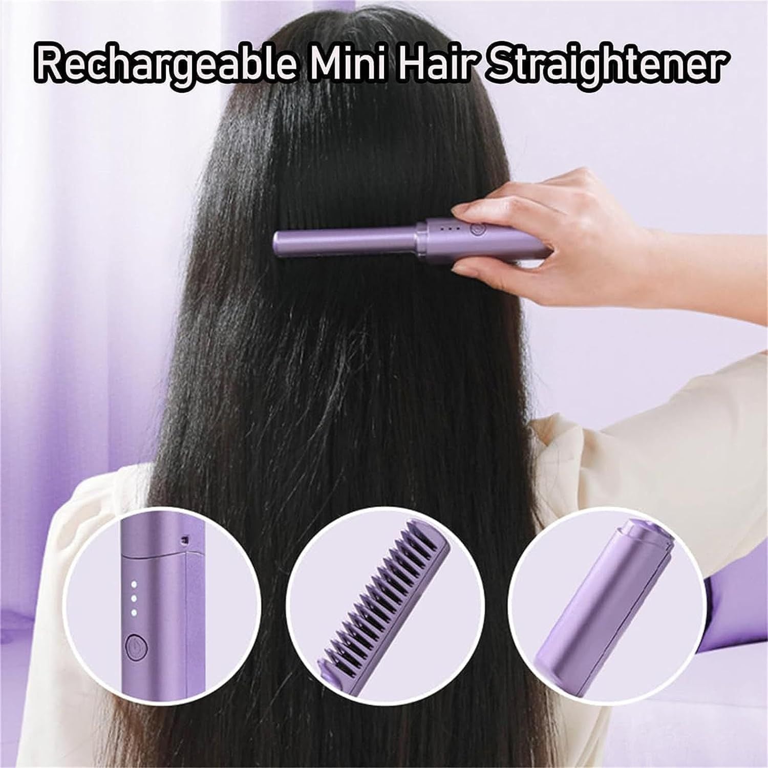 2 in 1 Rechargeable Hair Styling Brush, Straightener, Curler - NextGenzVolt