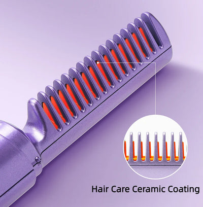 2 in 1 Rechargeable Hair Styling Brush, Straightener, Curler - NextGenzVolt