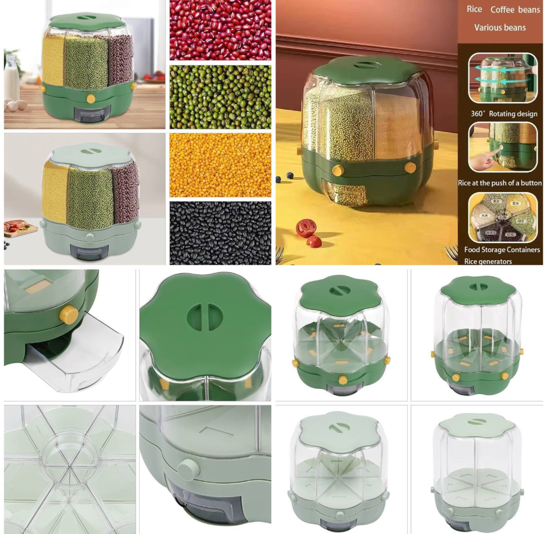 Food Storage Container Rotatable Rice Barrels