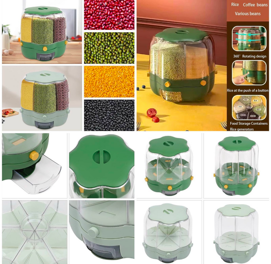 Food Storage Container Rotatable Rice Barrels
