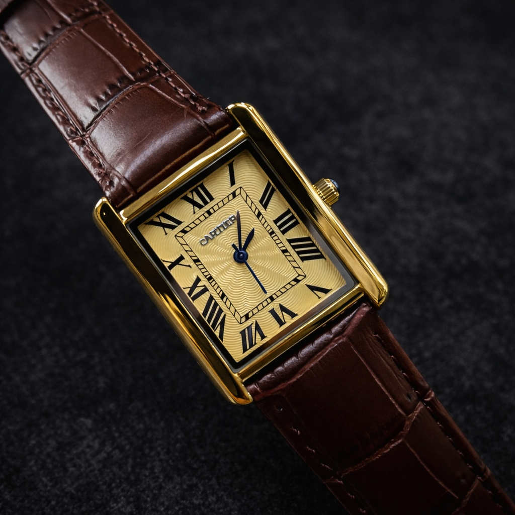 Cartier Style Rectangular Analog Watch for Men