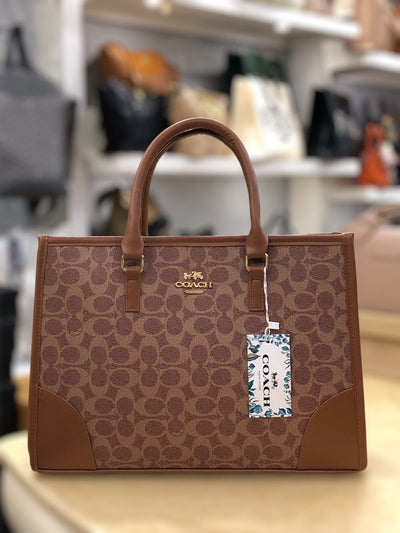 Coach Signature Print Tote Bag for Women