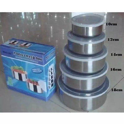 5pc Set Stainless Steel Bowl with Lid