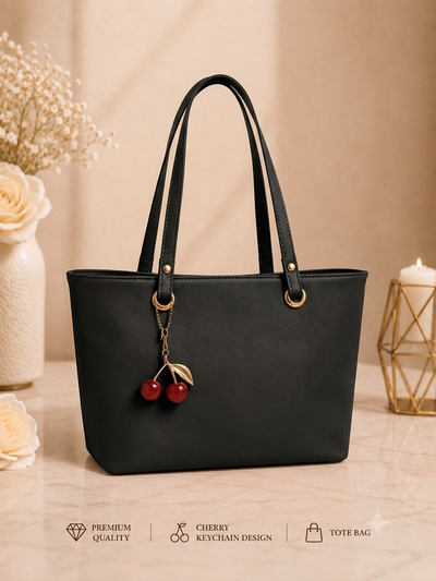 Cherry Charm Women's Tote Bag with Dual Zip