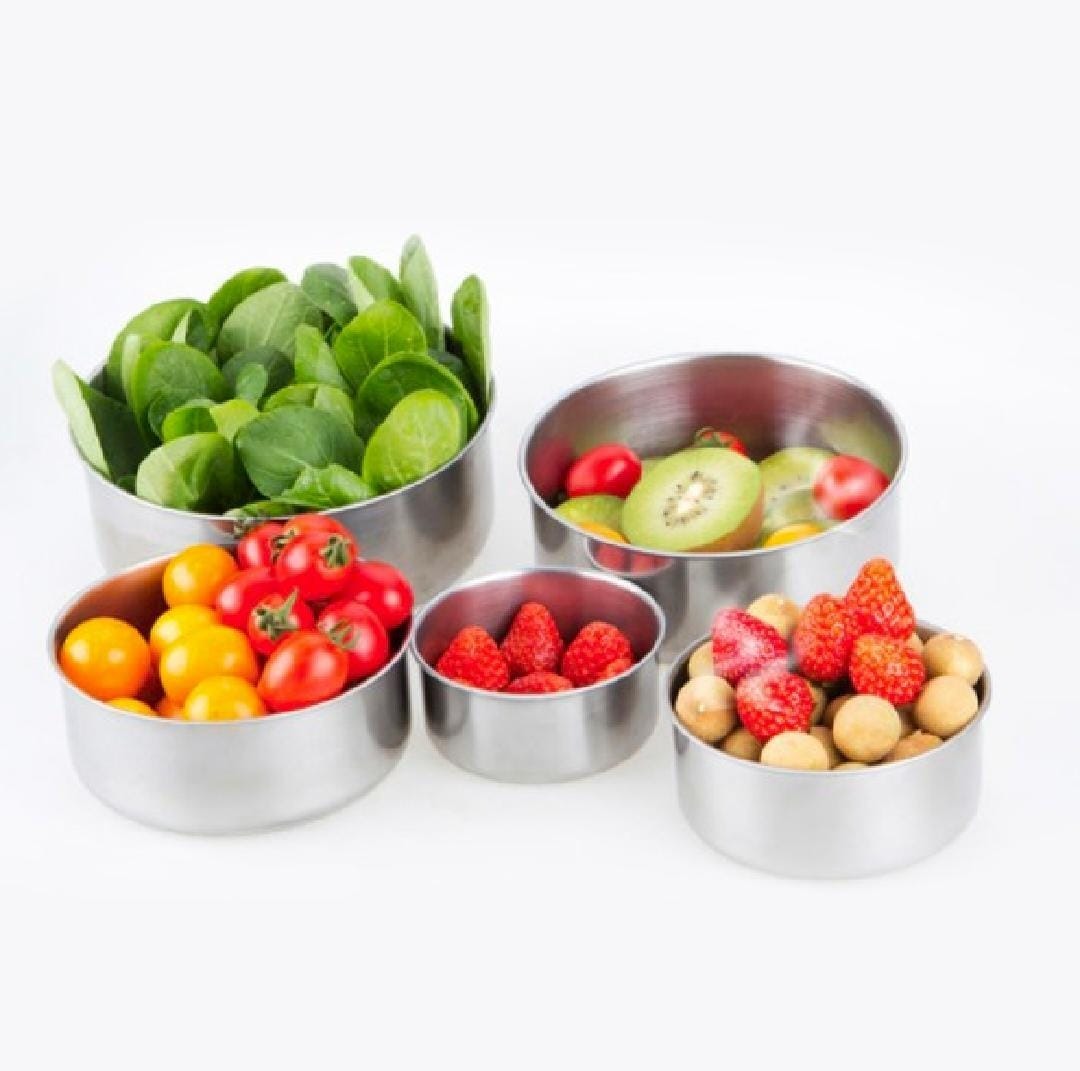 5pc Set Stainless Steel Bowl with Lid