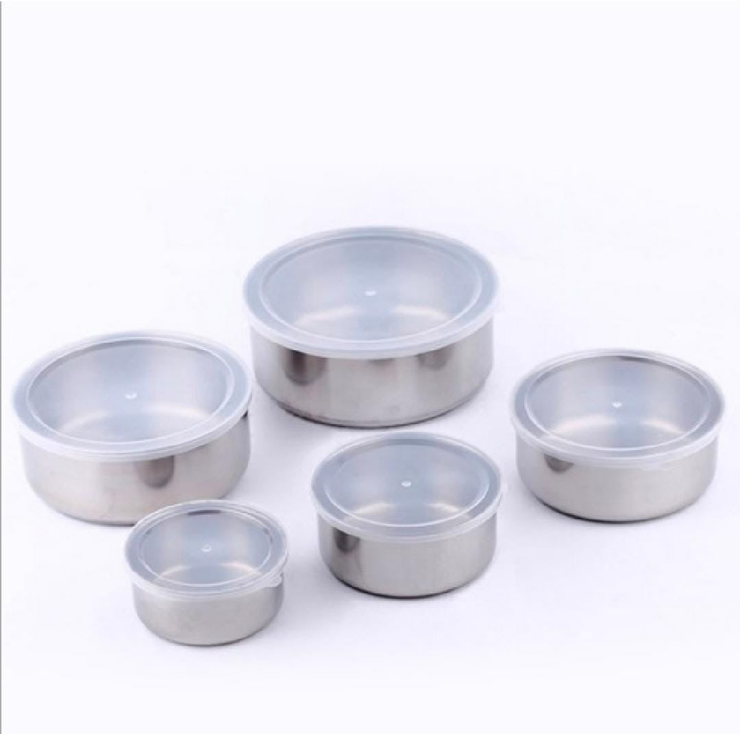 5pc Set Stainless Steel Bowl with Lid