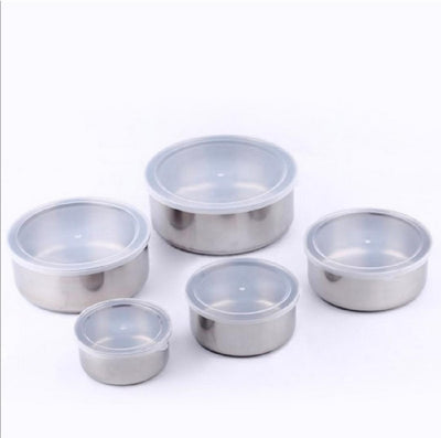 5pc Set Stainless Steel Bowl with Lid
