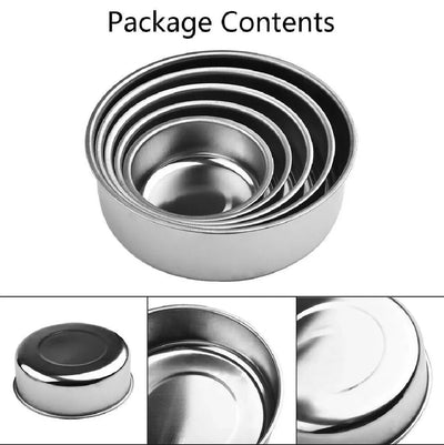 5pc Set Stainless Steel Bowl with Lid