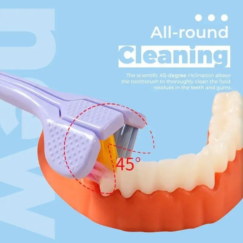 Three-Sided V-Shaped Toothbrush
