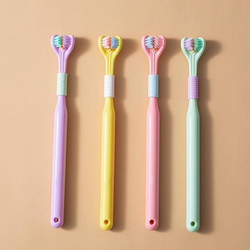 Three-Sided V-Shaped Toothbrush