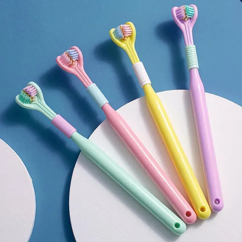 Three-Sided V-Shaped Toothbrush