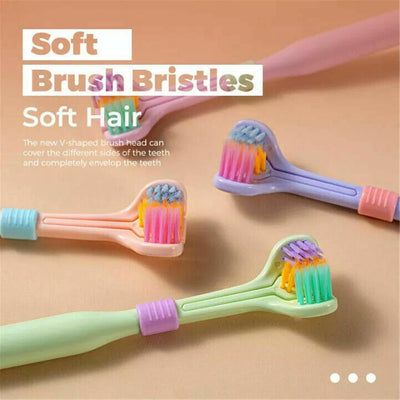 Three-Sided V-Shaped Toothbrush