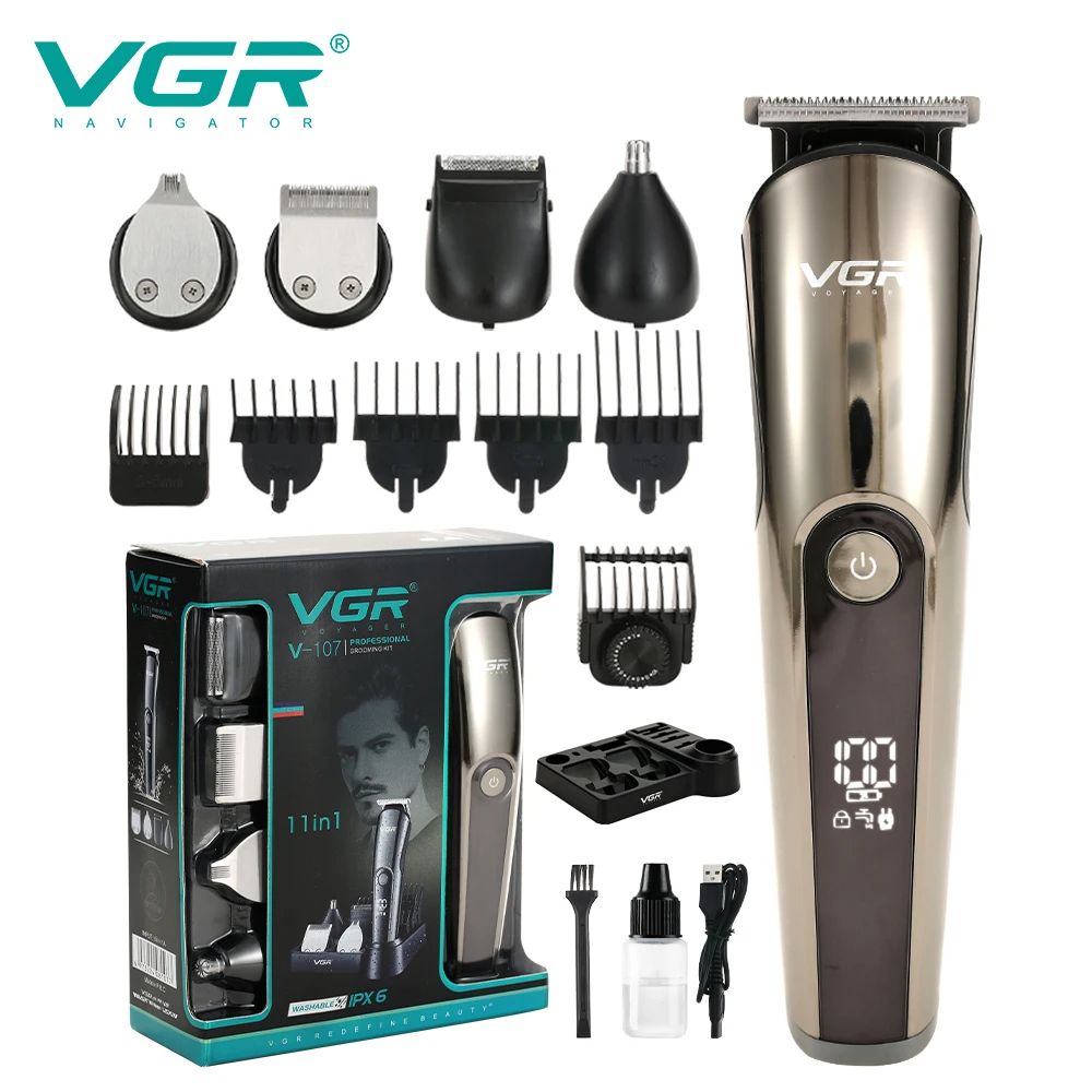 VGR V-107 11-In-1 Professional Grooming Kit