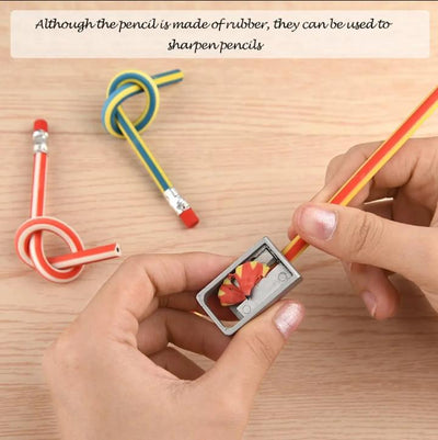 Bendy Flexible Soft Pencil With Eraser (Pack of 10)