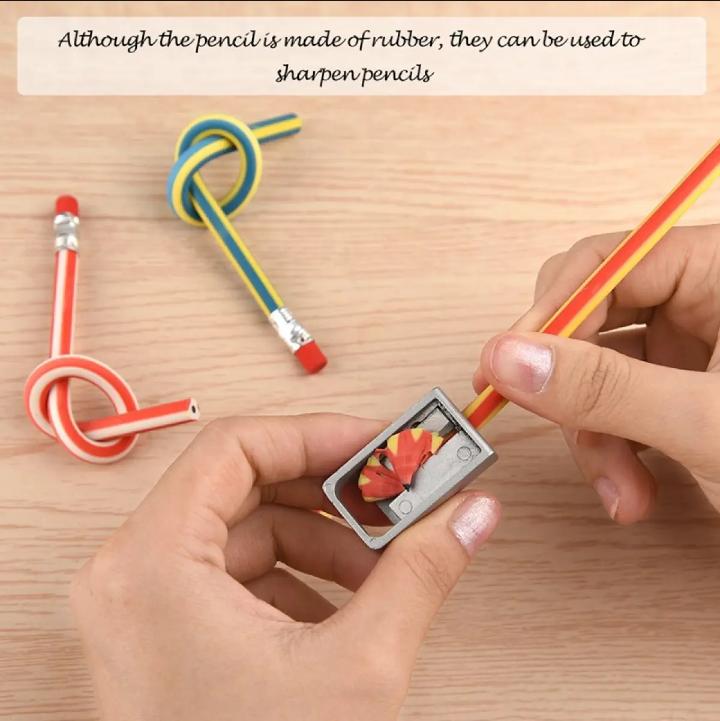 Bendy Flexible Soft Pencil With Eraser (Pack of 10)