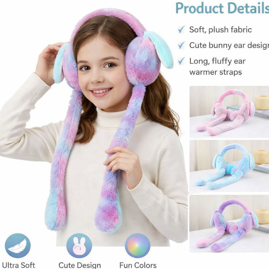 Soft Plush Bunny Ear Design Winter Earmuffs - NextGenzVolt