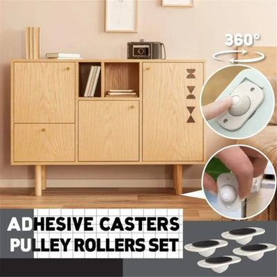 4 Pcs Set - Universal 360-Degree Swivel Adhesive Furniture Wheels - NextGenzVolt