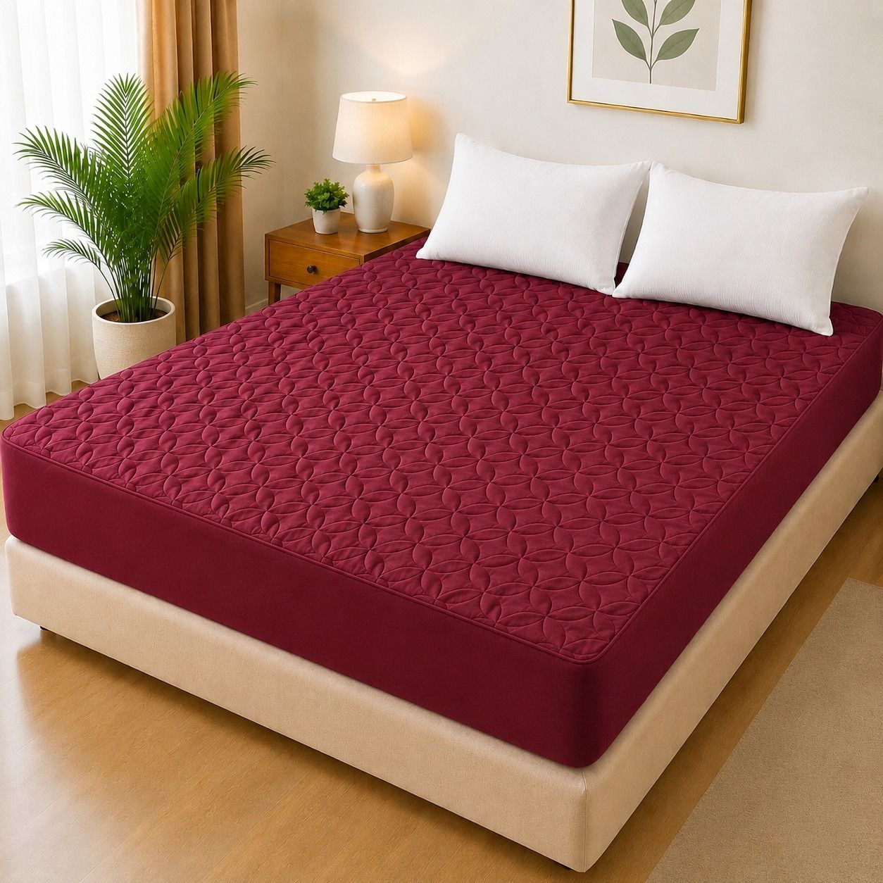 Ultrasonic Quilted Waterproof Mattress Protector – Joint-Free Fitted Cover (King Size) - NextGenzVolt