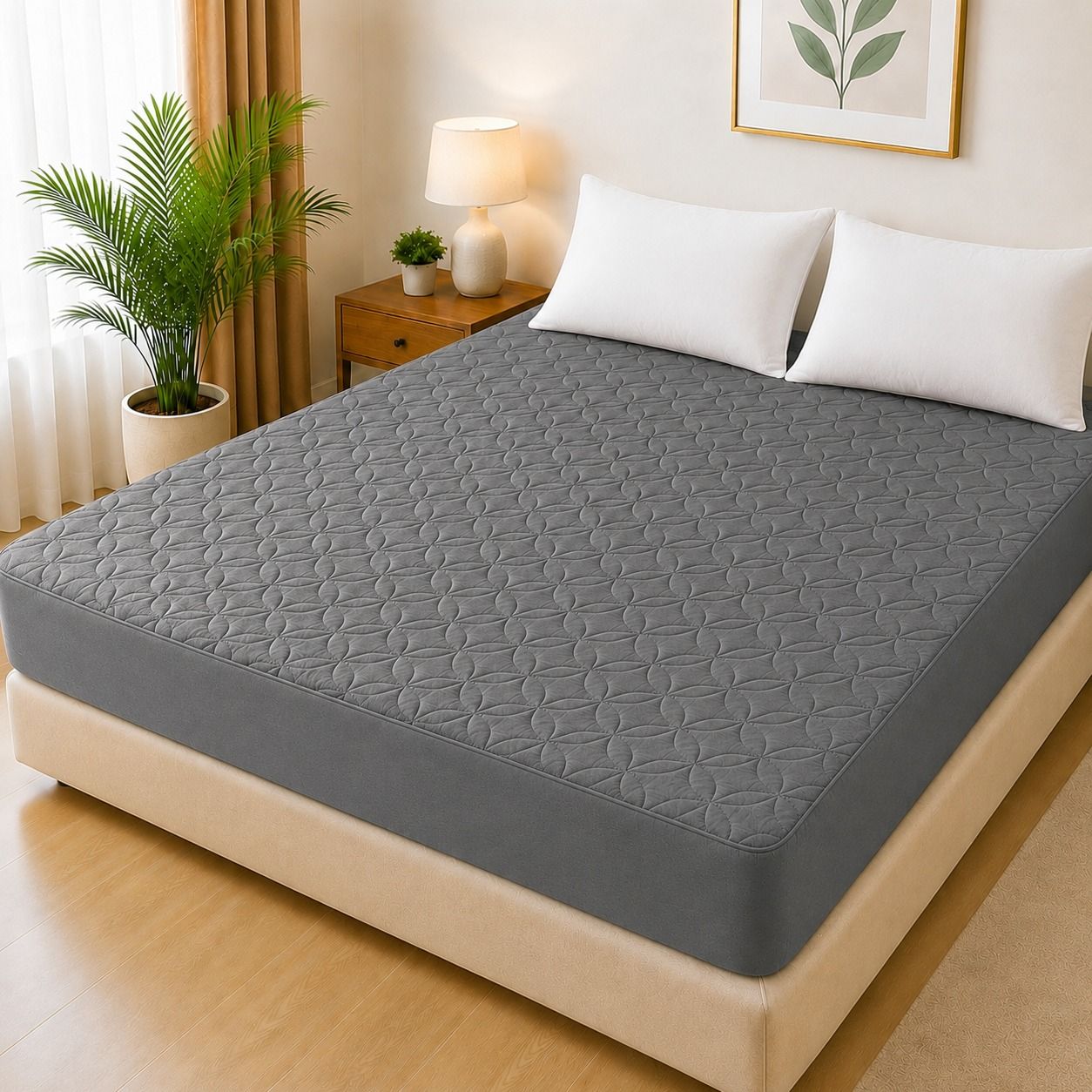 Ultrasonic Quilted Waterproof Mattress Protector – Joint-Free Fitted Cover (King Size) - NextGenzVolt