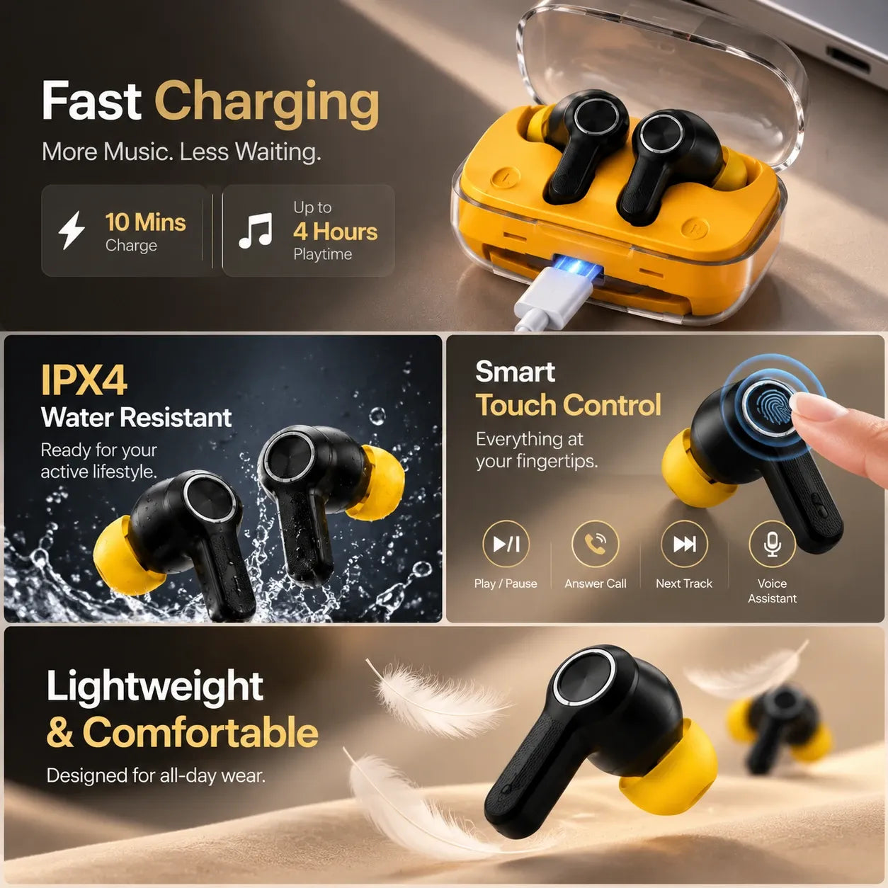 Buds Pro 6 Wireless Earbuds - ANC/ENC | Random Color