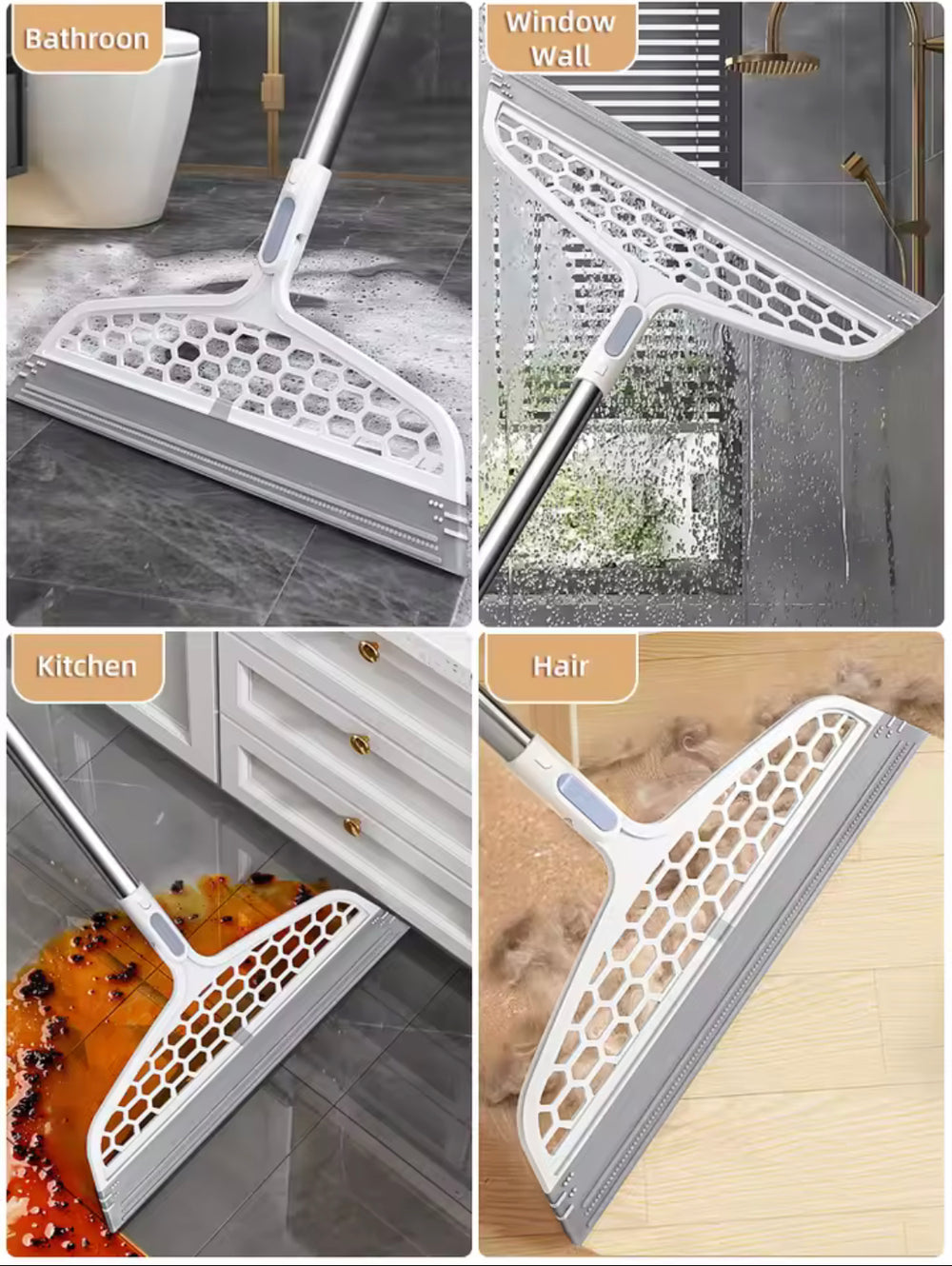 180° Rotatable Silicone Magic Rubber Broom Mop
