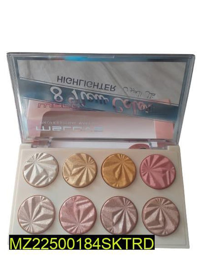 8-Shade Mirror Finish Highlighter Palette