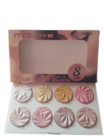 8-Shade Mirror Finish Highlighter Palette