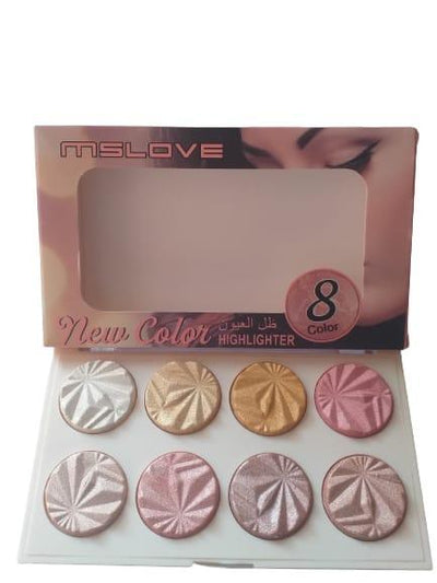 8-Shade Mirror Finish Highlighter Palette