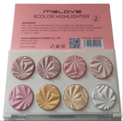 8-Shade Mirror Finish Highlighter Palette