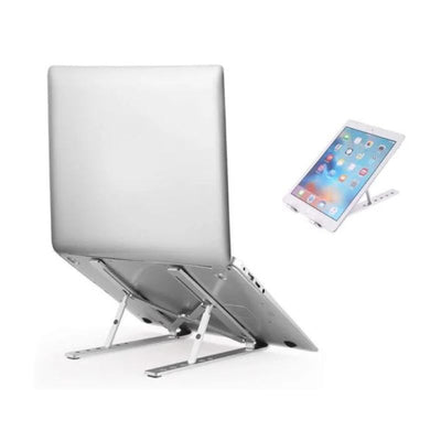 Premium Aluminum Foldable Laptop Stand | Sturdy, Adjustable, Portable | Silver & Black - NextGenzVolt