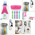 Automatic Toothpaste Dispenser Set with Wall-Mounted Toothbrush Holder | Touch-Free Bathroom Organizer