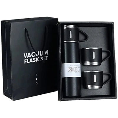3 Cup 500ML Double-Layer Stainless Steel Vacuum Flask Set | Hot & Cold | Travel Thermos - NextGenzVolt