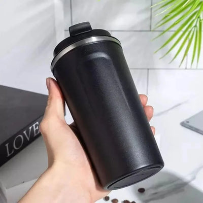 Black 510ML Stainless Steel Vacuum Insulated Thermos Flask Travel Mug with Temperature Display - NextGenzVolt