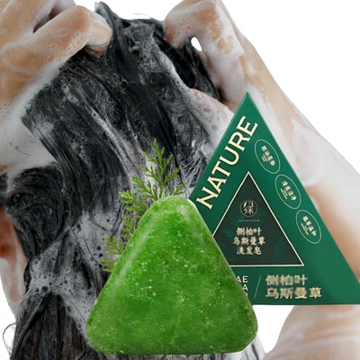Nature Triangle Shampoo Bar | Plant-Based Herbal Hair Growth Soap | Calming, Strengthening & Eco-Friendly
