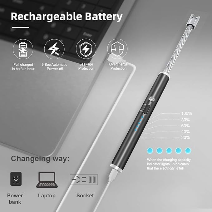 USB Rechargeable Flameless Arc Lighter | Flexible & Windproof Electric Wand Lighter - NextGenzVolt