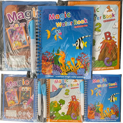Magic Coloring Book with Water Pen | Reusable & Mess-Free Fun for Kids | Dinosaur & Cartoon Designs - NextGenzVolt