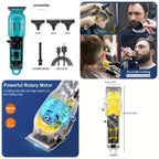Transparent LCD Electric Hair Trimmer | USB Rechargeable | Professional Grooming