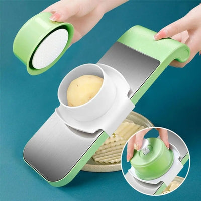 Multifunctional 5-Blade Vegetable Cutter & Grater | Stainless Steel Kitchen Tool